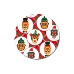 christmas hipster monkeys  Magnet 3  (Round)