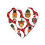 christmas hipster monkeys  Magnet (Heart)