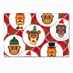 christmas hipster monkeys  Postcard 4  x 6 