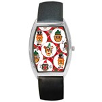 christmas hipster monkeys  Barrel Style Metal Watch