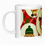 christmas hipster monkeys  Night Luminous Mug