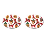 christmas hipster monkeys  Cufflinks (Oval)