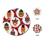 christmas hipster monkeys  Playing Cards (Round)