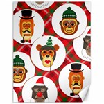 christmas hipster monkeys  Canvas 12  x 16 