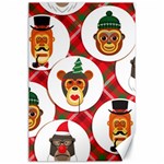 christmas hipster monkeys  Canvas 24  x 36 