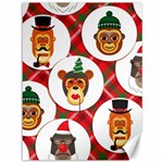 christmas hipster monkeys  Canvas 36  x 48 