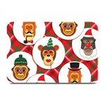 christmas hipster monkeys  Plate Mat