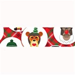 christmas hipster monkeys  Large Bar Mat