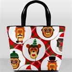 christmas hipster monkeys  Bucket Bag