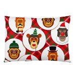 christmas hipster monkeys  Pillow Case