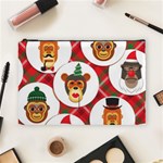 christmas hipster monkeys  Cosmetic Bag (Large)