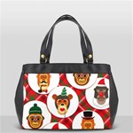 christmas hipster monkeys  Oversize Office Handbag