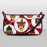 christmas hipster monkeys  Shoulder Clutch Bag