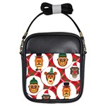 christmas hipster monkeys  Girls Sling Bag