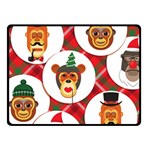 christmas hipster monkeys  Fleece Blanket (Small)