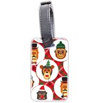 christmas hipster monkeys  Luggage Tag (two sides)