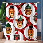 christmas hipster monkeys  Shower Curtain 60  x 72  (Medium)