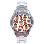 christmas hipster monkeys  Stainless Steel Analogue Watch