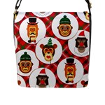 christmas hipster monkeys  Flap Closure Messenger Bag (L)