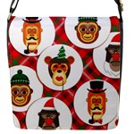 christmas hipster monkeys  Flap Closure Messenger Bag (S)