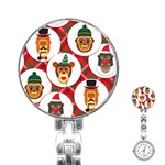 christmas hipster monkeys  Stainless Steel Nurses Watch