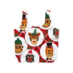 christmas hipster monkeys  Full Print Recycle Bag (S)