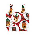 christmas hipster monkeys  Full Print Recycle Bag (M)