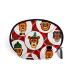 christmas hipster monkeys  Accessory Pouch (Small)