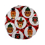 christmas hipster monkeys  Standard 15  Premium Flano Round Cushion 