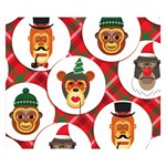 christmas hipster monkeys  Double Sided Flano Blanket (Small)