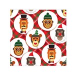 christmas hipster monkeys  Small Satin Scarf (Square)