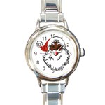 sequin African santa claus Round Italian Charm Watch