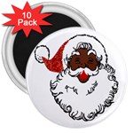 sequin African santa claus 3  Magnet (10 pack)