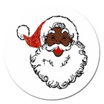 sequin African santa claus Magnet 5  (Round)