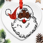 sequin African santa claus Heart Ornament (Two Sides)