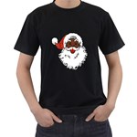 sequin African santa claus Men s T-Shirt (Black)