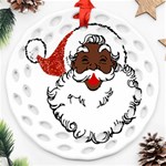 sequin African santa claus Ornament (Round Filigree)