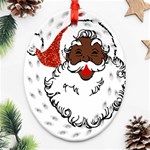 sequin African santa claus Ornament (Oval Filigree)