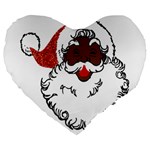 sequin African santa claus Large 19  Premium Heart Shape Cushion