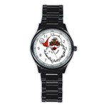 sequin African santa claus Stainless Steel Round Watch