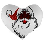 sequin African santa claus Large 19  Premium Flano Heart Shape Cushion