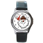 sequin African santa claus Round Metal Watch