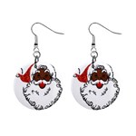 sequin African santa claus 1  Button Earrings