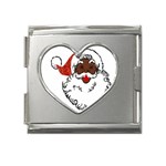 sequin African santa claus Mega Link Heart Italian Charm (18mm)