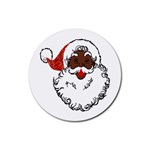 sequin African santa claus Rubber Round Coaster (4 pack)