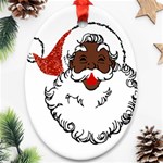 sequin African santa claus Oval Ornament (Two Sides)