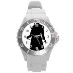 santa nosferatu Round Plastic Sport Watch (L)