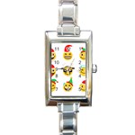 Xmas Emoji Happy Faces Rectangle Italian Charm Watch