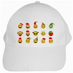 Xmas Emoji Happy Faces White Cap