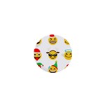 Xmas Emoji Happy Faces 1  Mini Button